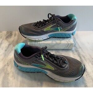 BROOKS Ghost 9 Grey Turquoise Athletic Running Sneakers 10 B Womens 1202251B151